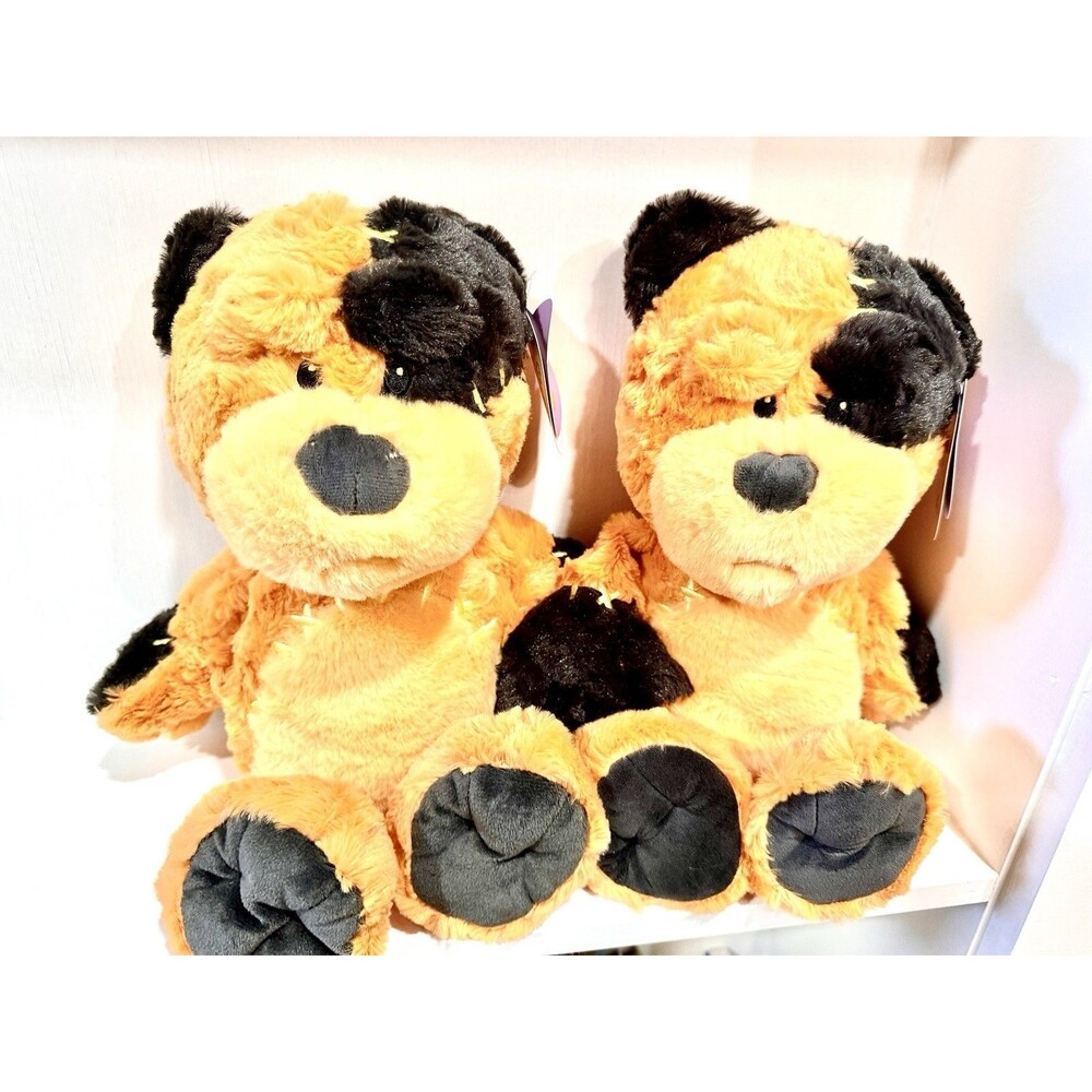 Gigglescape Orange Black Patch Dog Plush Stuffed Animal Toy Set of 2 NWT 16"